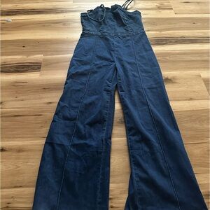 Flare leg Jean jumpsuit size large